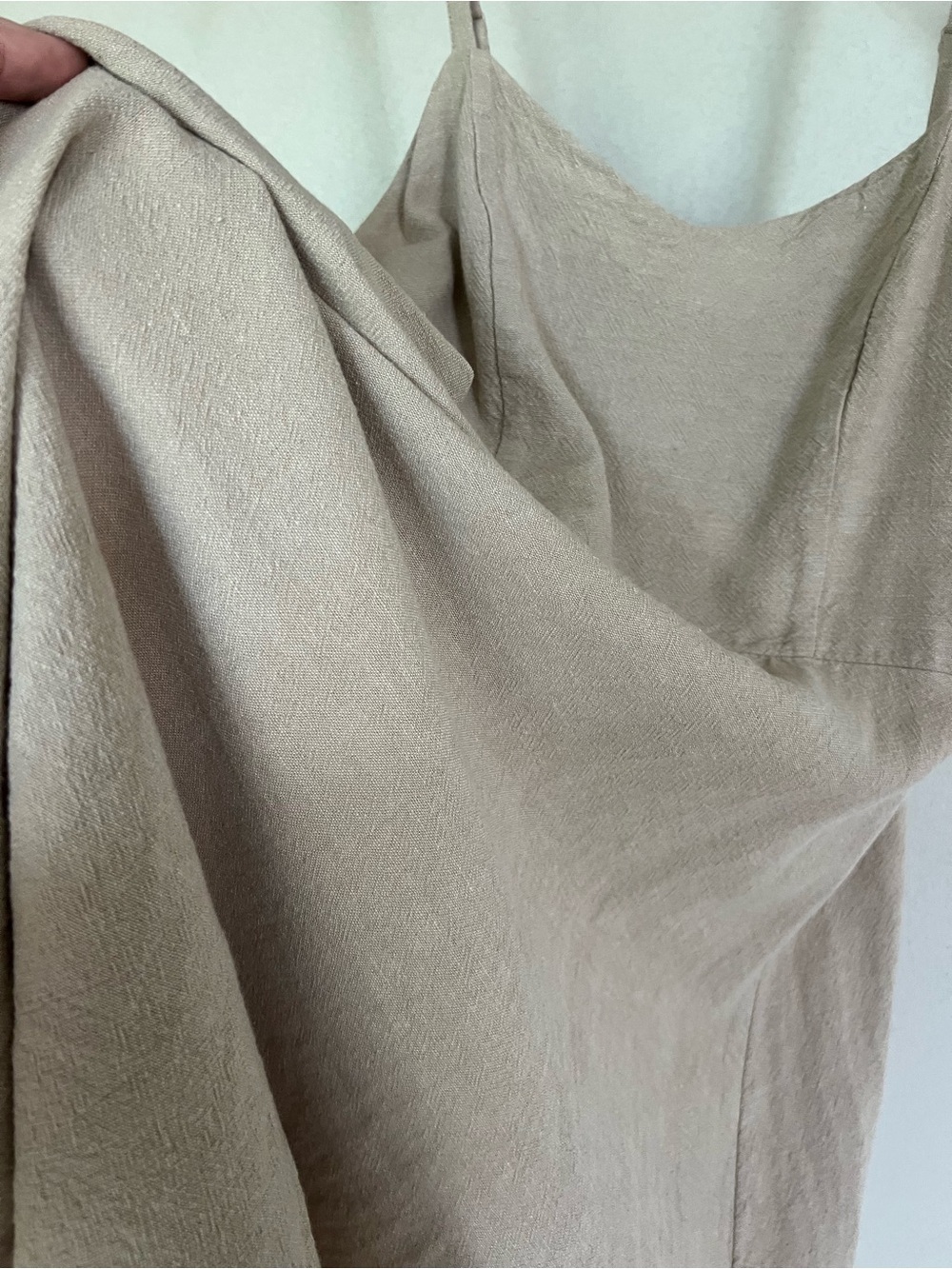 Old Navy Beige Linen Blend Cami Top mini dress Size Medium - Picture 4 of 5
